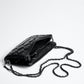 Chic Quilted Leather Crossbody Bag with Chain Strap & Tassel Detail(Pure black)