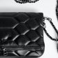 Chic Quilted Leather Crossbody Bag with Chain Strap & Tassel Detail(Black without tassels)