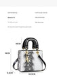 Chic Embossed Pattern Top Handle Bag - PU Leather Satchel with Detachable Shoulder Strap(white)