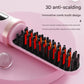 Cordless Hair Straightener Brush - 4000mAh USB-C Rechargeable, 4 Temps, Anti-Scald 3D Comb Design(Pink)