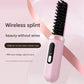 Cordless Hair Straightener Brush - 4000mAh USB-C Rechargeable, 4 Temps, Anti-Scald 3D Comb Design(Green)