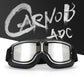 Retro Motorcycle Goggles - Windproof, UV400 Protection, Anti-Impact PC Lenses with Leather Frame(Black leather silver lens)