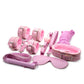 10-Piece Plush Lined Adjustable Restraint Kit with Rope & Accessories for Couples(Pink)