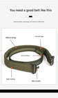 Dual Layer Quick Release Tactical Belt - Attachment System, Alloy Cobra Buckle, Adjustable Nylon(Khaki)