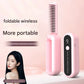 Foldable Wireless Hair Straightener Comb - 9 Temperature Settings, Anti-Scald, USB-C Rechargeable(purple)