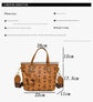 Chic Print Tote Bag with Bear Charm - Versatile Handbag & Crossbody(Beige)