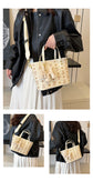 Chic Print Tote Bag with Bear Charm - Versatile Handbag & Crossbody(Brown)