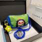 Whimsical Cartoon Girl Crossbody Bag - Lightweight Canvas with Adjustable Rope Strap & Flower Charm(Pink)