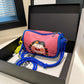 Whimsical Cartoon Girl Crossbody Bag - Lightweight Canvas with Adjustable Rope Strap & Flower Charm(Pink)