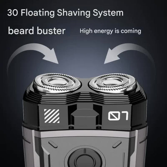 K002 Mini Electric Shaver - 3D Floating Head, IPX7 Waterproof, Type-C Charging, 70 Min Runtime Product Description(Gray)