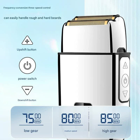 Professional Electric Foil Shaver for Men - 3 Speed Modes, LED Display, USB Rechargeable, Waterproof(silver)