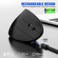 Ergonomic Vertical Wireless Mouse - 2.4G/Bluetooth, Rechargeable, RGB Light, 4 DPI Levels(pink)