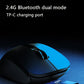 Ergonomic Vertical Wireless Mouse - Dual Mode (2.4G + Bluetooth), RGB Light, Rechargeable 500mAh Battery(black)