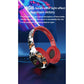 Wireless Over-Ear Headphones with Graffiti Design - Bluetooth 5.3, HIFI Sound, RGB Light, 8H Playtime(red)