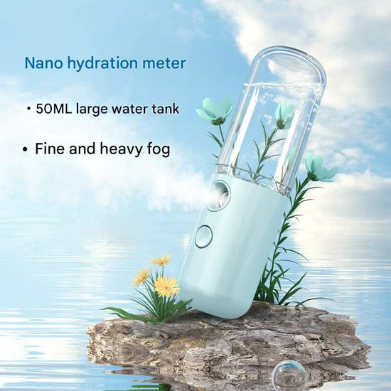 Two Portable Nano Facial Sprayer - 50ml USB Rechargeable Moisturizing Disinfectant Sprayer(Light pink)