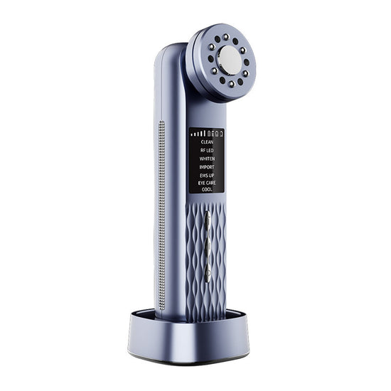 Multi-Functional Facial Beauty Device - Ultrasonic, EMS, RF LED, Cool Therapy & Eye Care(blue)