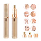 3-in-1 Rechargeable Electric Trimmer for Women - Nose, Eyebrow & Facial Hair Remover with Washable Heads & LED Light(brown)