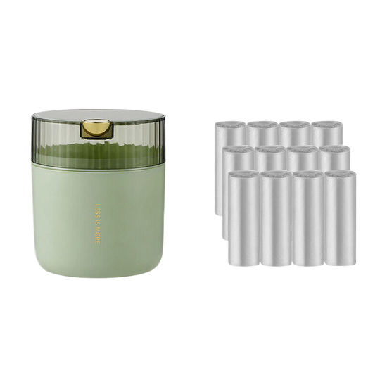 Light cedar green desktop garbage bin (standard 12 roll garbage bag) 14cm * 15cm (including button) * 16cm