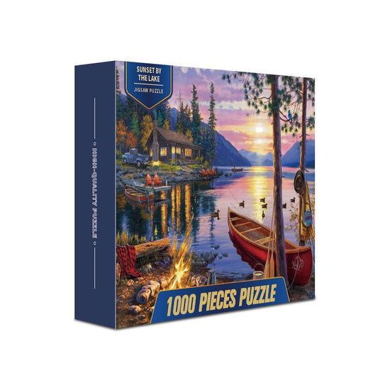 Lake -side sunset puzzle