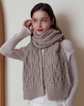 Khaki Classic Textured Knit Scarf - Solid Color, Premium Soft Feel, Winter (176x26.5cm)