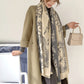 Gray beige Luxury Soft Printed Pashmina Style Wrap - Large Scarf for Women (185x65cm)