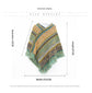 Light yellow-green Lightweight Chevron Knit Poncho for Women - Elegant Fringed Shawl Wrap