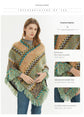 Navy blue Lightweight Chevron Knit Poncho for Women - Elegant Fringed Shawl Wrap