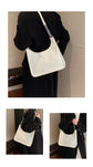 Beige Chic PU Leather Shoulder Bag with Chain Strap & Whipstitch Detail
