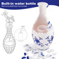 Unique 3D Puzzle Vase with Built-in Water Holder - Fun DIY Project (Blue and White)
