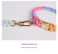 Handmade Rope Dog Collar and Leash Set - Colorful Woven Cotton (Pink - Size L)