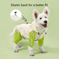 Colorblock (White Green) Dog Raincoat - Waterproof with Hood and Reflective Strips (Size M)