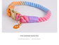 Handmade Rope Dog Collar and Leash Set - Colorful Woven Cotton (Navy blue - Size XL)