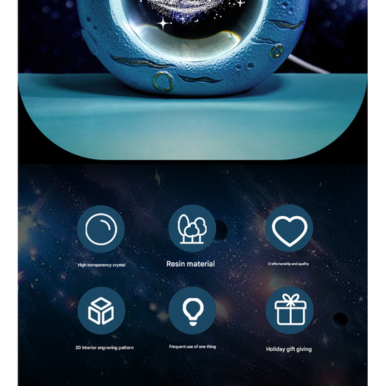 Celestial Ring LED Crystal Ball Lamp - 3D Engraving, Unique Gift (Christmas Snowman)