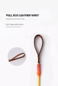 Premium Leather Pet Collar and Leash - Soft, Strong Braided Rope (Sky blue - Size S)