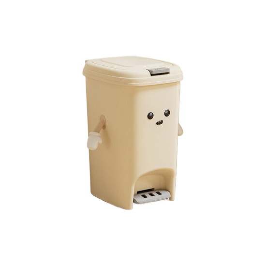 Cream white 10L foot pedal trash can U fun style 20cm * 27.5cm * 27.5cm