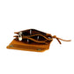 Coffee Vintage Handmade Crazy Horse Leather Wallet - Compact Card Holder & Zippered Coin Purse with Snap Closure