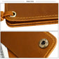 Coffee Vintage Handmade Crazy Horse Leather Wallet - Compact Card Holder & Zippered Coin Purse with Snap Closure