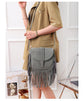 Brown Chic Bohemian Fringe Crossbody Bag - Suede-Look PU Leather with Braided Detail & Adjustable Strap