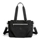 Black Versatile Water-Repellent Nylon Tote Bag - Lightweight Multi-Pocket Shoulder & Crossbody Handbag