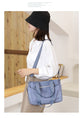 Black Versatile Water-Repellent Nylon Tote Bag - Lightweight Multi-Pocket Shoulder & Crossbody Handbag