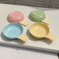 2 Pcs Yellow Adorable Ice Cream Cone Ceramic Slow Feeder Pet Bowl - Fun Anti-Gulp Design for Cats & Dogs