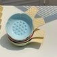 2 Pcs Blue and Yellow Adorable Ice Cream Cone Ceramic Slow Feeder Pet Bowl - Fun Anti-Gulp Design for Cats & Dogs