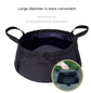 2 Pcs Black Ultra-Lightweight Collapsible Travel Basin - Waterproof Folding Bucket for Camping, Hiking & Outdoors (8.5L)