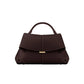 Coffee Elegant Womens Genuine Cowhide Leather Top Handle Satchel - Chic Flap Crossbody Shoulder Bag