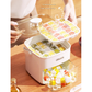 Blue Innovative Press-Release Ice Cube Maker - Dual Layer Trays & Storage Bin (48 Cubes)