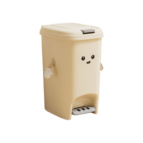 Cream white 20L foot pedal trash can U fun style 20cm * 27.5cm * 27.5cm