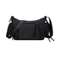 Black Chic Lightweight Multi-Pocket Oxford Crossbody Bag - Waterproof Retro Shoulder Bag for Women