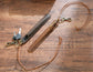 Coffee Vintage Top-Grain Leather Pen Sleeve Holder with Neck Strap - Protective Single Pen Case