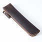 Coffee Vintage Crazy Horse Leather Zippered Pen Case - Retro Pencil Pouch & Small Accessories Bag