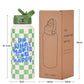 Style 11G Colorful Plaid Vibrant Fun Print 1L Stainless Steel Insulated Water Bottle - 32oz Large Capacity with Straw Lid & Carry Handle - BPA-Free